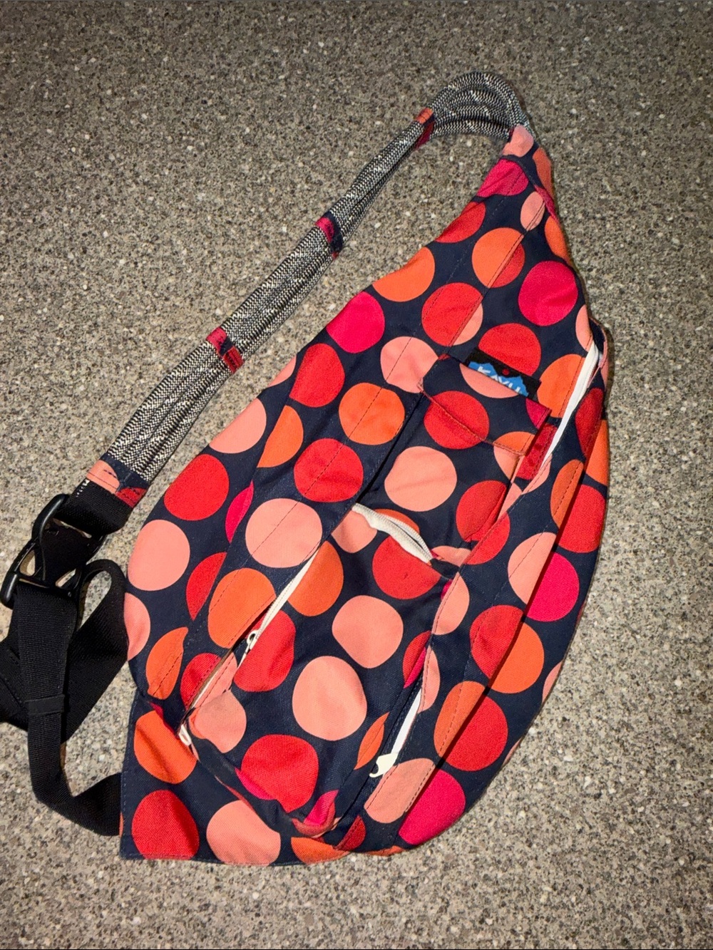 Kavu polka dot sling backpack